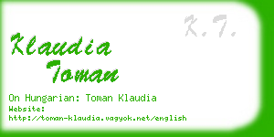 klaudia toman business card